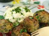 Boulettes de poulet au citron, sauce au chèvre frais