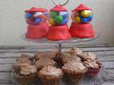 Cupcakes distributeurs de bonbons au Kinder chocolat