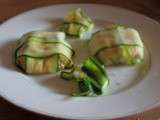 Petits gâteaux au fromage blanc au  jambon en nid de courgettes