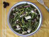 Salade de haricots verts, aubergines, citron et olives