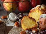 Gâteau au yaourt, pommes et caramel beurre salé