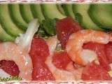 Avocat pamplemousse et crevettes