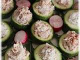 Bouchées de courgettes aux rillettes de maquereaux