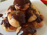 Profiteroles au chocolat et glace vanille maison