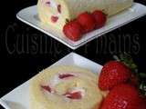 Swiss Roll With Strawberries, Roulé aux fraises japonais