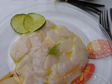 Carpaccio de St Jacques aux saveurs des îles (vanille et citron vert)