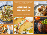 Menu pour la semaine du lundi 16 au dimanche 22 octobre 2023: Recettes équilibrées et savoureuses