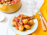 Poulet aux olives et pommes de terre