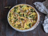 Quiche aux lardons, camembert & brocolis