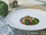 Risotto en Rouge & Vert {Riz rouge de Camargue, Brocoli et Amandes}