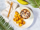 Riz aux haricots rouges et lait de coco, Banane plantain grillées