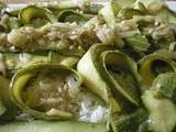 Zucchine spezziate e riso al vapore