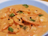 Curry de crevettes lait de coco- tomate- citron et piment d'espelette