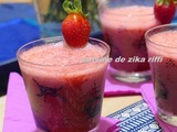 Frappé aux fraises - miel d'acacia et petits suisses