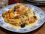 Linguines a la sauce tomate ou daube de maman aux oeufs mollets