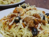 Pâtes linguines sauce tomate à la dinde