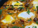 Shakshuka- chakchouka aux oeufs merguez et huile d'olives de grand mère à l'ancienne