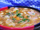 Soupe de lentilles au chou- légumes et aux coquillettes de maman