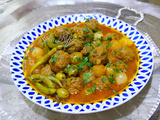 Tajine aux boulettes ( kefta bssal w zaïtoune ) sauce au vinaigre- petits oignons et olives