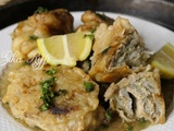 Tajine beignets de fenouil farci en sauce blanche au citron- dolmet besbes m'baten