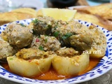 Tajine d'agneau aux cœurs d'artichauts et pommes de terre farcis