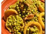 Tajine de boeuf aux petits pois et fonds d'artichaut