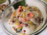 Blanquette de boudin blanc aux baies roses