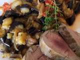 Filet mignon sauce au vin blanc et aubergines