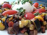 Légumes confits au four et Burrata