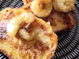 Pain perdu et banane, vanillés au rhum