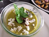 Soupe froide carottes courgettes au pesto rosso