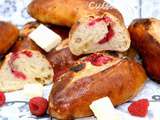 Pain chocolat blanc et framboises