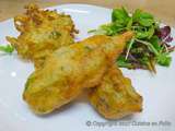 Beignets de fleurs de courgettes, beignets de courgettes et Saousson