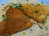 Crème de chou-fleur à la cancoillotte, ciboulette et huile d'Argan pour la Saint Valentin