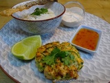 Croquettes de saumon, gingembre, coriandre et citron vert, sauce yaourt