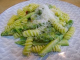 Fusilli aux aspertes vertes, Pecorino et piment d'Espelette