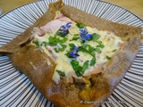 Galette sarrasin aux champignons, poireau, jambon ou oeuf