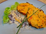 Galettes de courge butternut au piment doux, Paprika et curry, poêlée de chanterelles