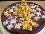 Gâteau léger tout chocolat et ses pop corns au caramel