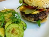 Hamburger buns  maison  aux parfums de Provence et courgettes sautées