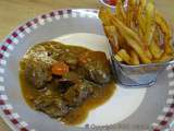 Joue de porc façon carbonnade et frites  maison 