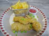 Nuggets de poulet panés aux flocons d'avoine, ketchup de betteraves