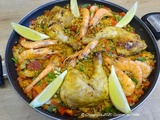 Paella andalouse aux Gambas et au poulet