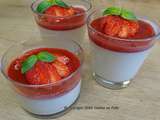 Panna Cotta vanille, coulis fraises basilic