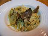 Pâtes  maison  ou pasta a casa aux cèpes et à la truffe d'automne