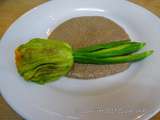 Poupeton de fleurs de courgettes aux champignons de Paris