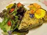 Quiche corse aux herbes et salade de fleurs