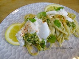 Tagliolini au citron, pesto de cajou et Burrata des Pouilles