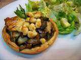 Tartelettes de Saint-Jacques aux champignons et aux épinards