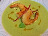 Velouté au Wasabi et aux gambas croustillantes